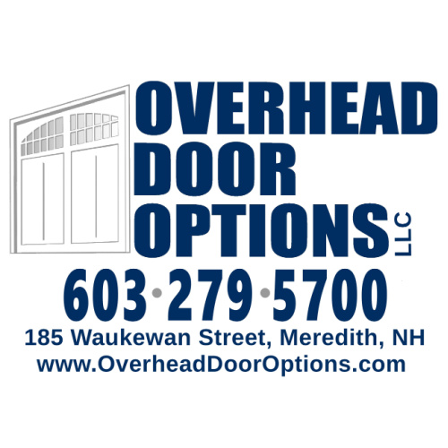 Overhead Door Options LLC Overhead door options Logo with phone number. Blue on White Background.